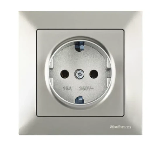 Контакт шуко единичен 16А титан Candela Mutlusan.png